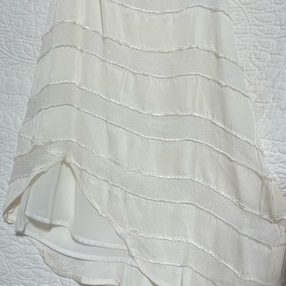 TROUVE Ivory Boho Tiered Fringe Flowy Tank Top, Size X-Small - #242 - Picture 11 of 14